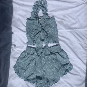 Smocked polka dot set